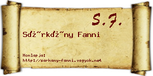 Sárkány Fanni névjegykártya