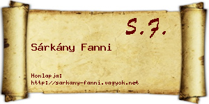 Sárkány Fanni névjegykártya