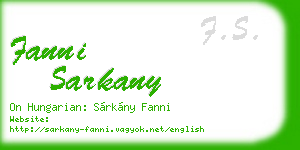 fanni sarkany business card